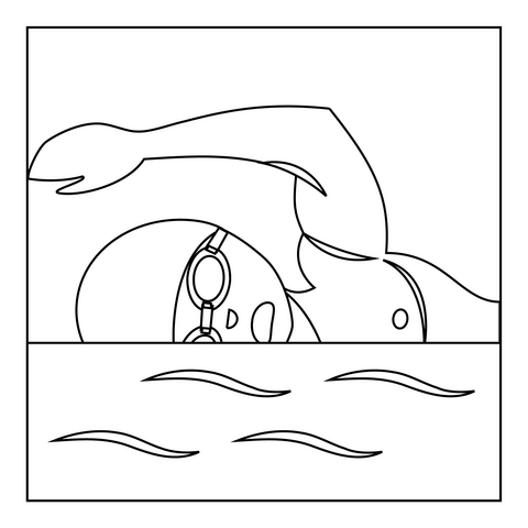 Person Swimming Coloring Page